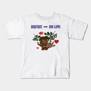 Bigfoot/ Yeti/ Sasquatch Valentine's Day Kids T-Shirt